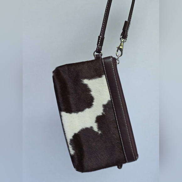 NWOT Overland Leather & Fur Wristlet - Picture 1 of 10